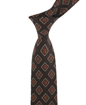 Tommy Hilfiger Mens Holden Medallion Print Neck Tie Brown