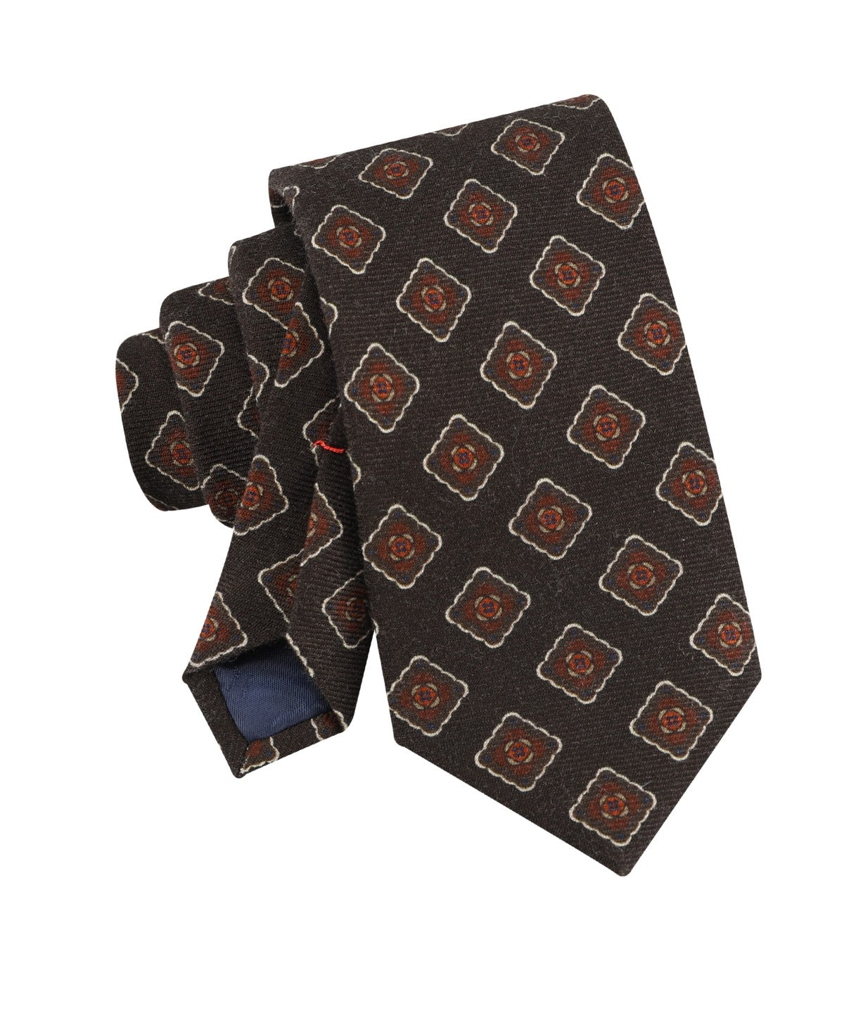 Tommy Hilfiger Mens Holden Medallion Print Neck Tie Brown