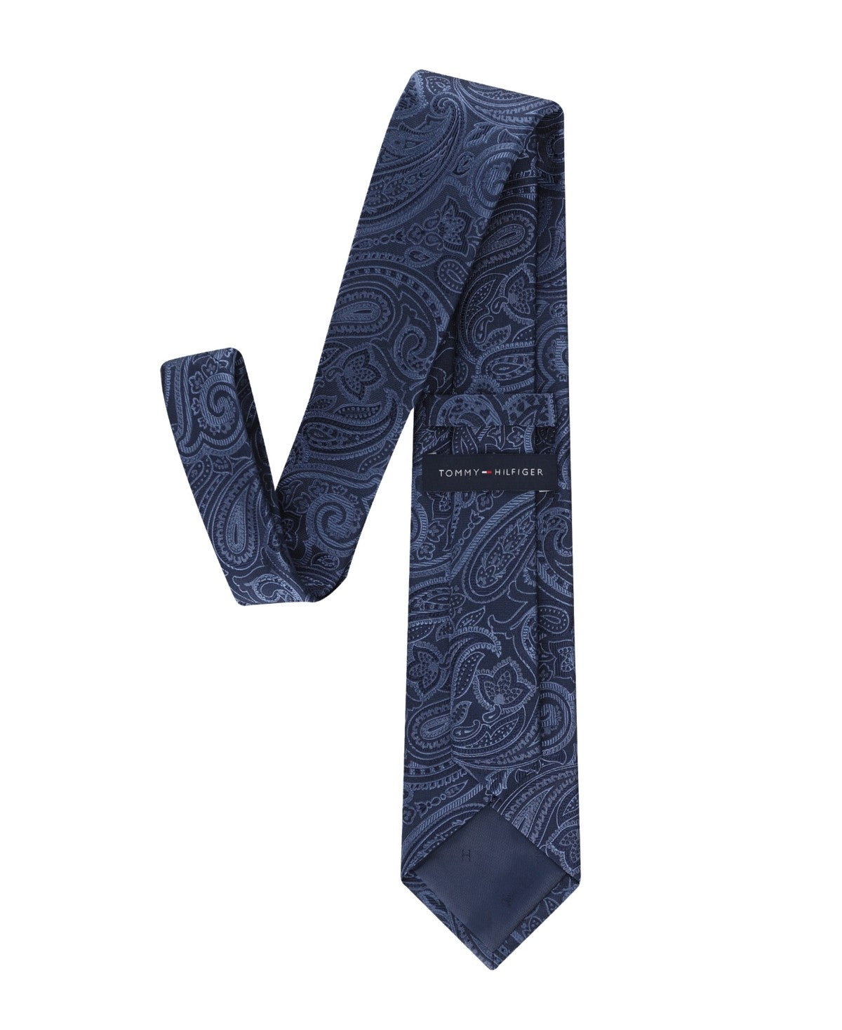 Tommy Hilfiger Mens Grant Micro Geometric Pattern Classic Neck Tie Navy