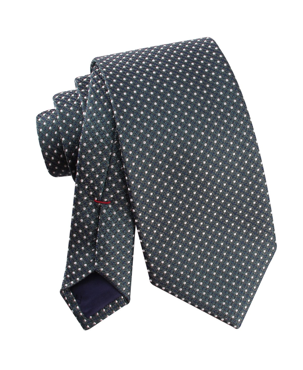 Tommy Hilfiger Mens Grant Micro Geometric Pattern Classic Neck Tie Dark Teal