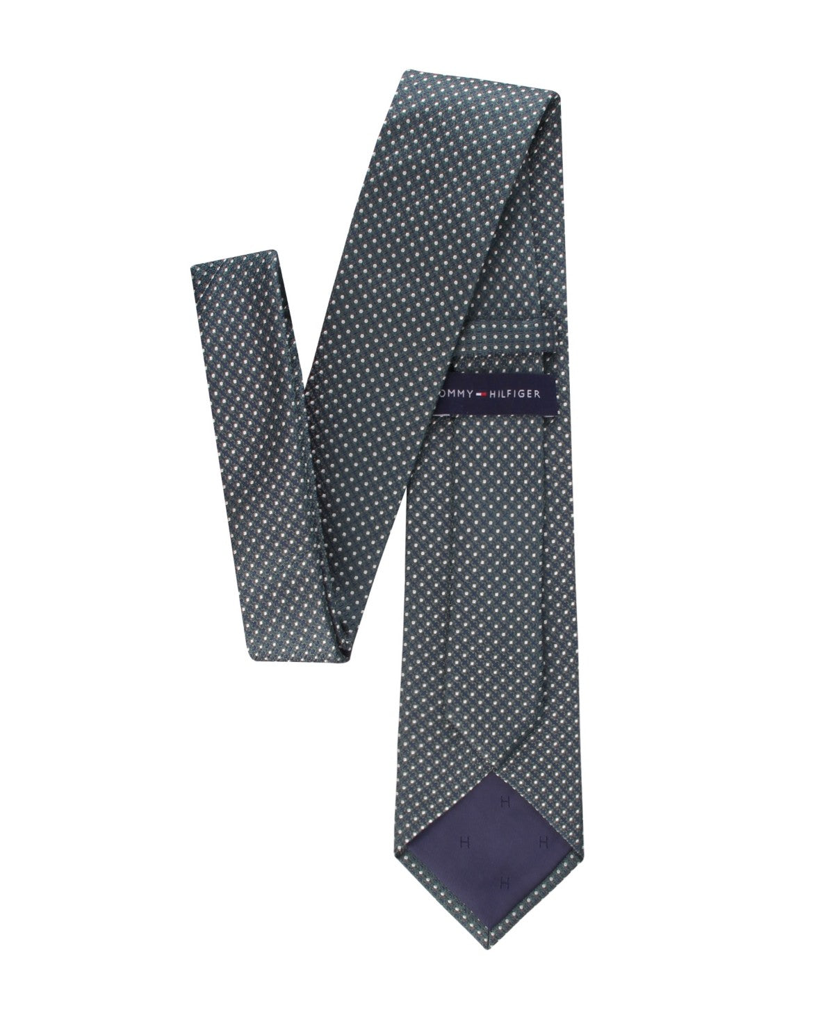 Tommy Hilfiger Mens Grant Micro Geometric Pattern Classic Neck Tie Dark Teal