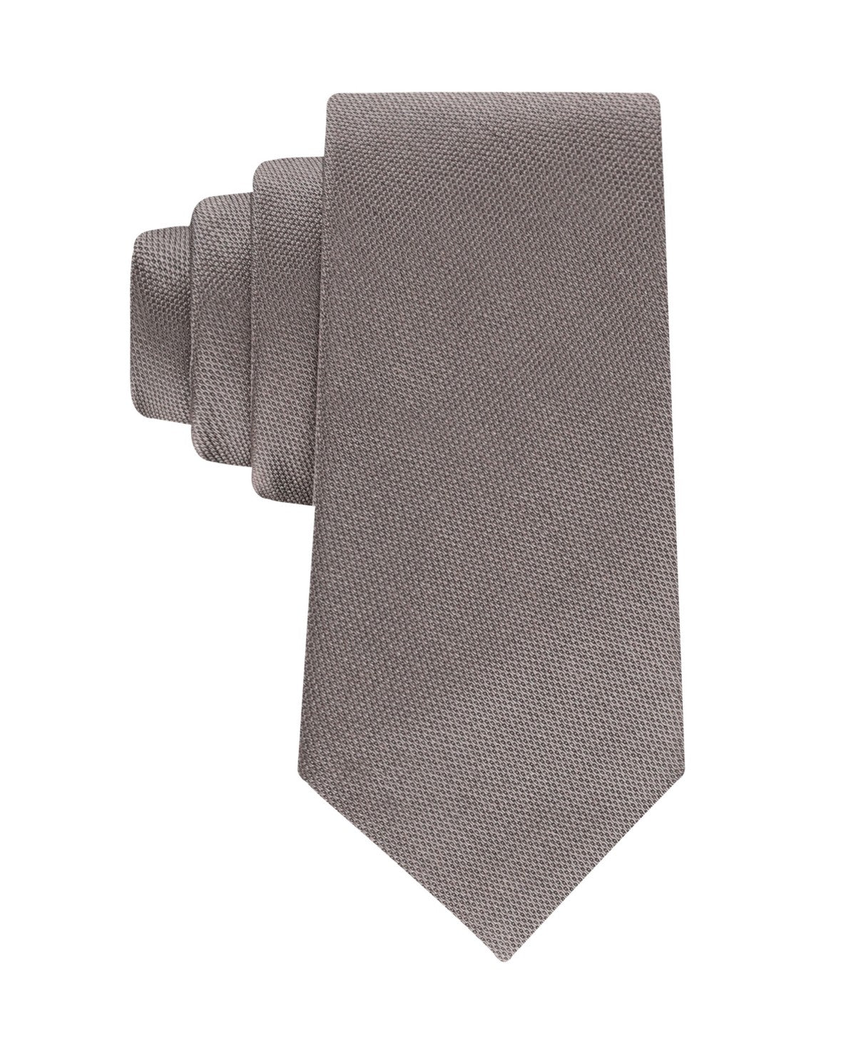 Calvin Klein Mens Silky Solid Neck Tie Gray