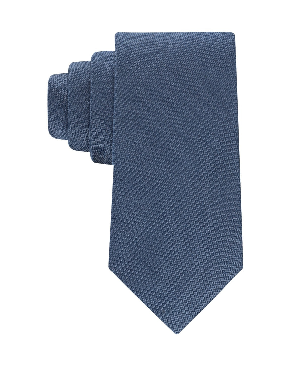 Calvin Klein Mens Silky Solid Neck Tie Slate Blue