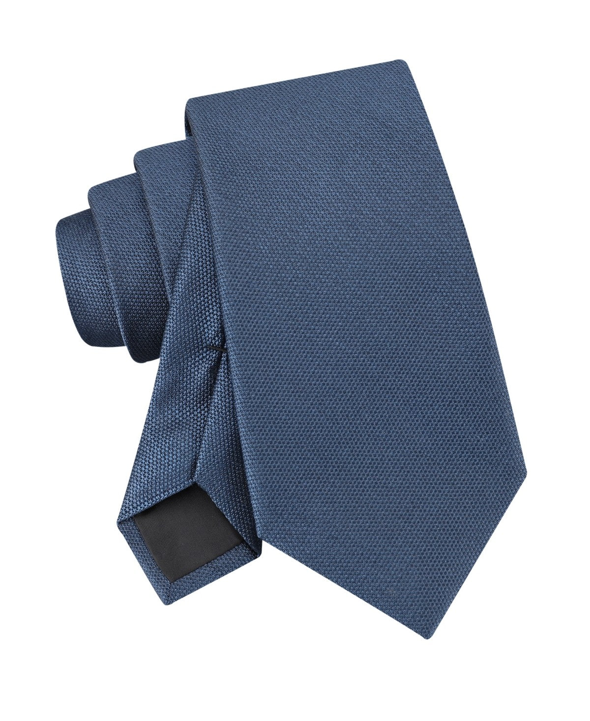 Calvin Klein Mens Silky Solid Neck Tie Slate Blue