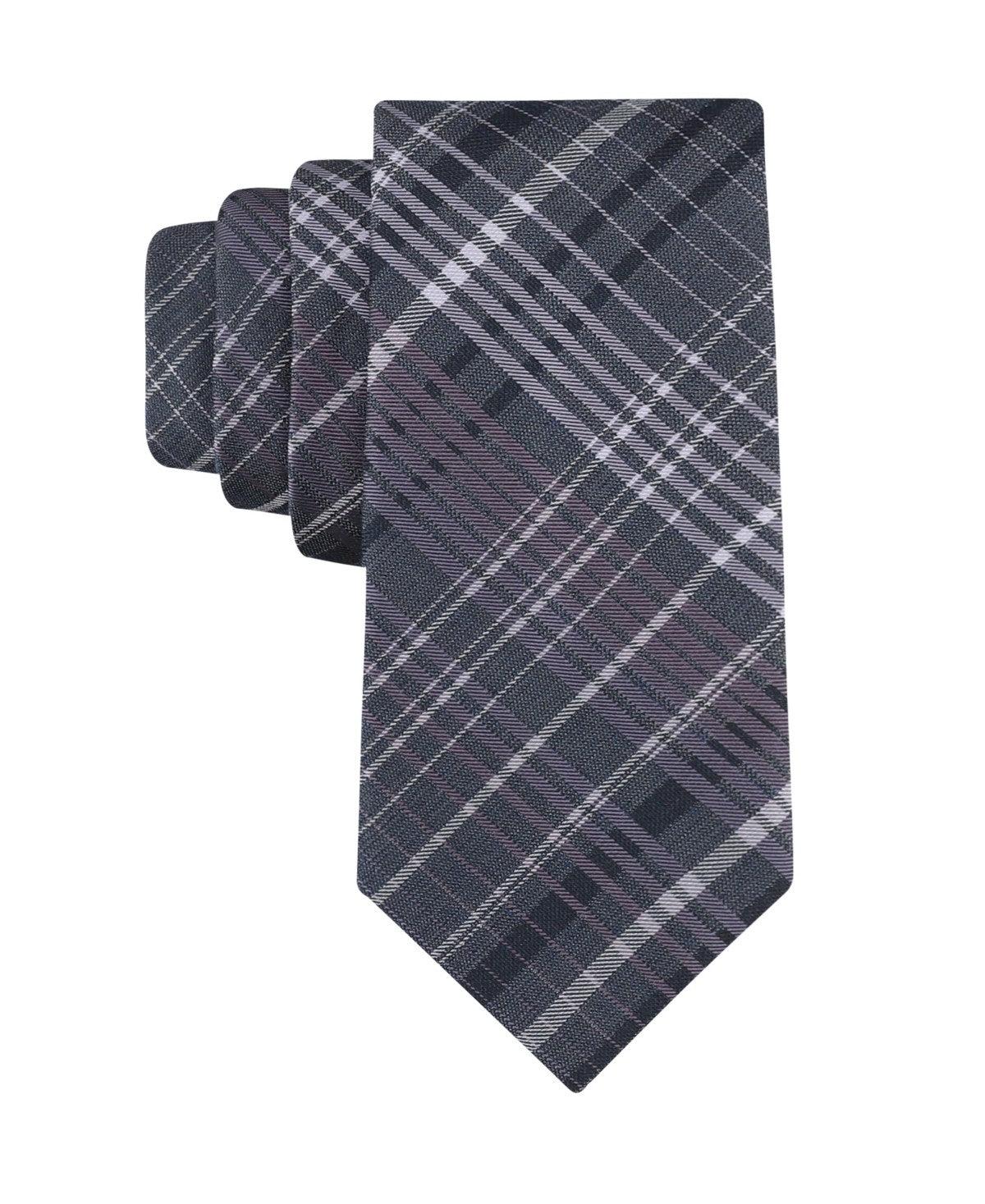 Calvin Klein Mens Kingston Plaid Neck Tie Purple