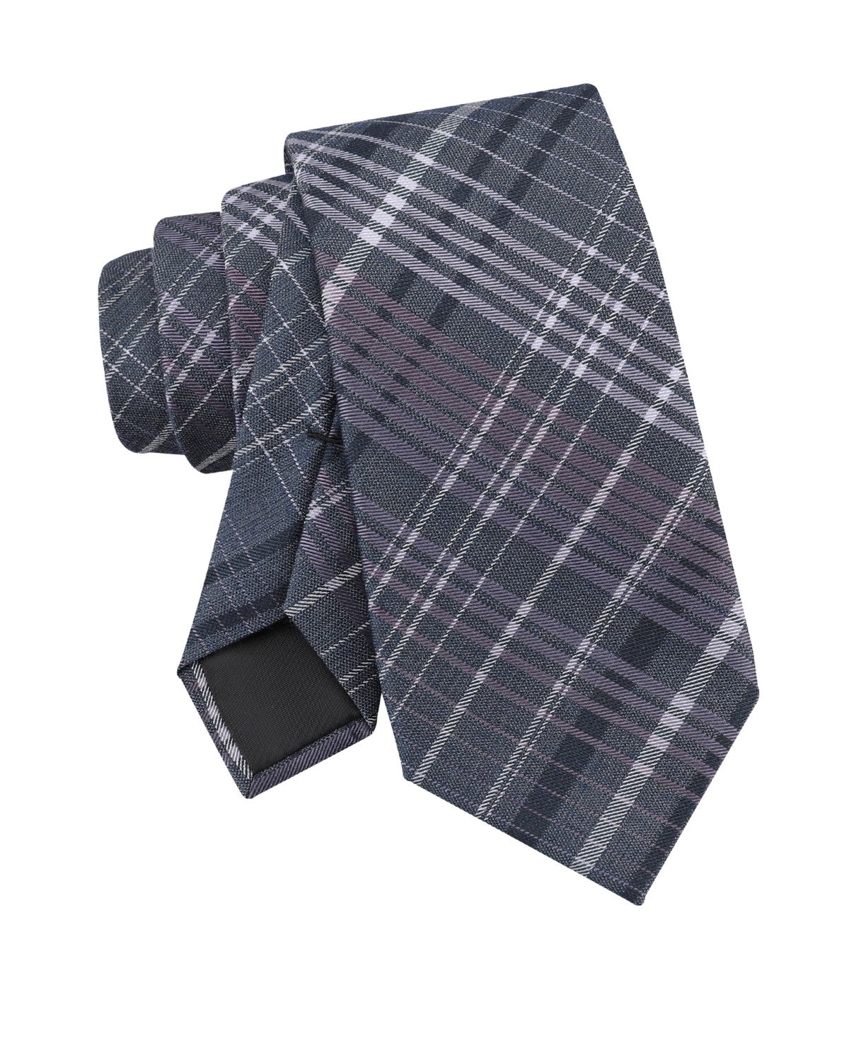 Calvin Klein Mens Kingston Plaid Neck Tie Purple