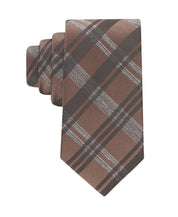 Calvin Klein Mens Layla Plaid Classic Neck Tie Brown