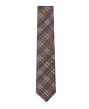 Calvin Klein Mens Layla Plaid Classic Neck Tie Brown