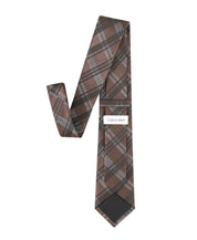 Calvin Klein Mens Layla Plaid Classic Neck Tie Brown