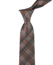 Calvin Klein Mens Layla Plaid Classic Neck Tie Brown