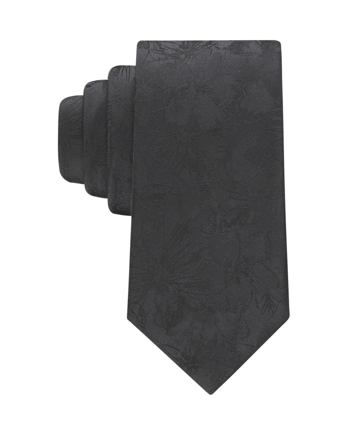 Calvin Klein Mens Maddison Botanical Neck Tie Black