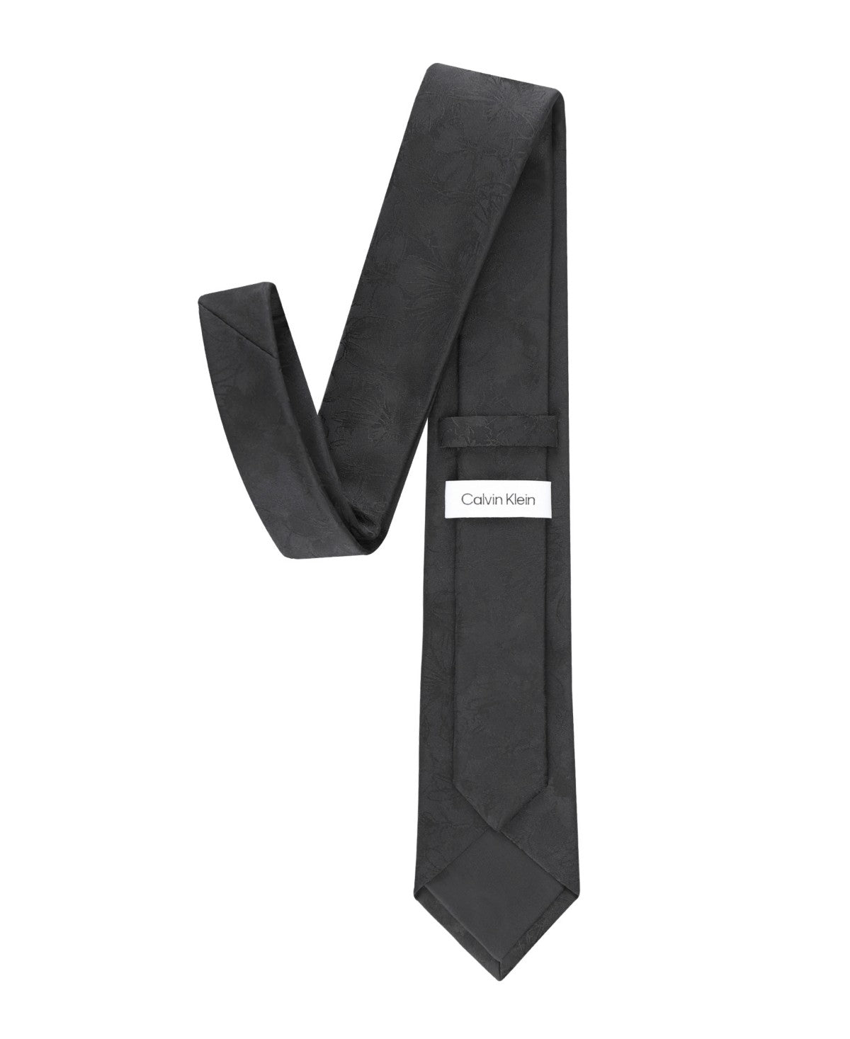 Calvin Klein Mens Maddison Botanical Neck Tie Black