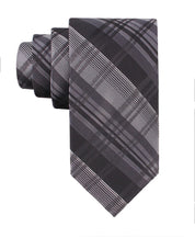 Calvin Klein Mens Luke Plaid Neck Tie Black