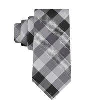 Calvin Klein Mens Maddox Grid Neck Tie GREY/Black