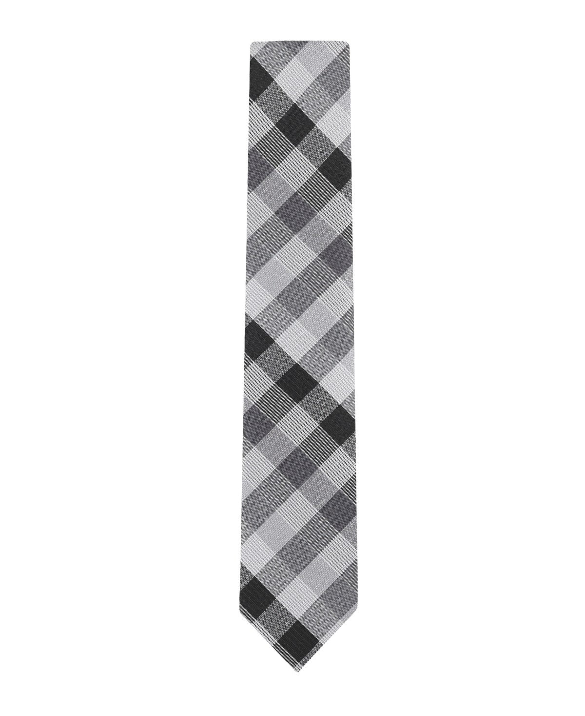 Calvin Klein Mens Maddox Grid Neck Tie GREY/Black