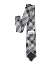 Calvin Klein Mens Maddox Grid Neck Tie GREY/Black