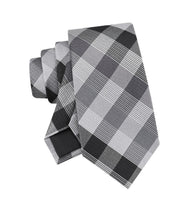 Calvin Klein Mens Maddox Grid Neck Tie GREY/Black