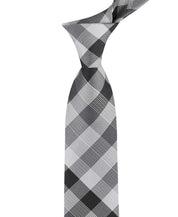 Calvin Klein Mens Maddox Grid Neck Tie GREY/Black