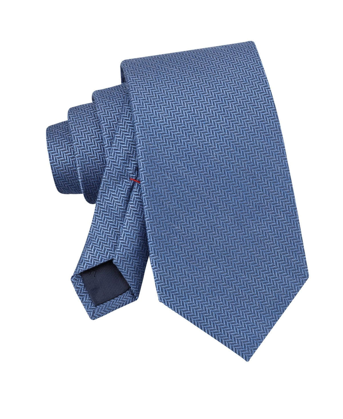 Tommy Hilfiger Mens Hazel Herringbone Solid Neck Tie Blue