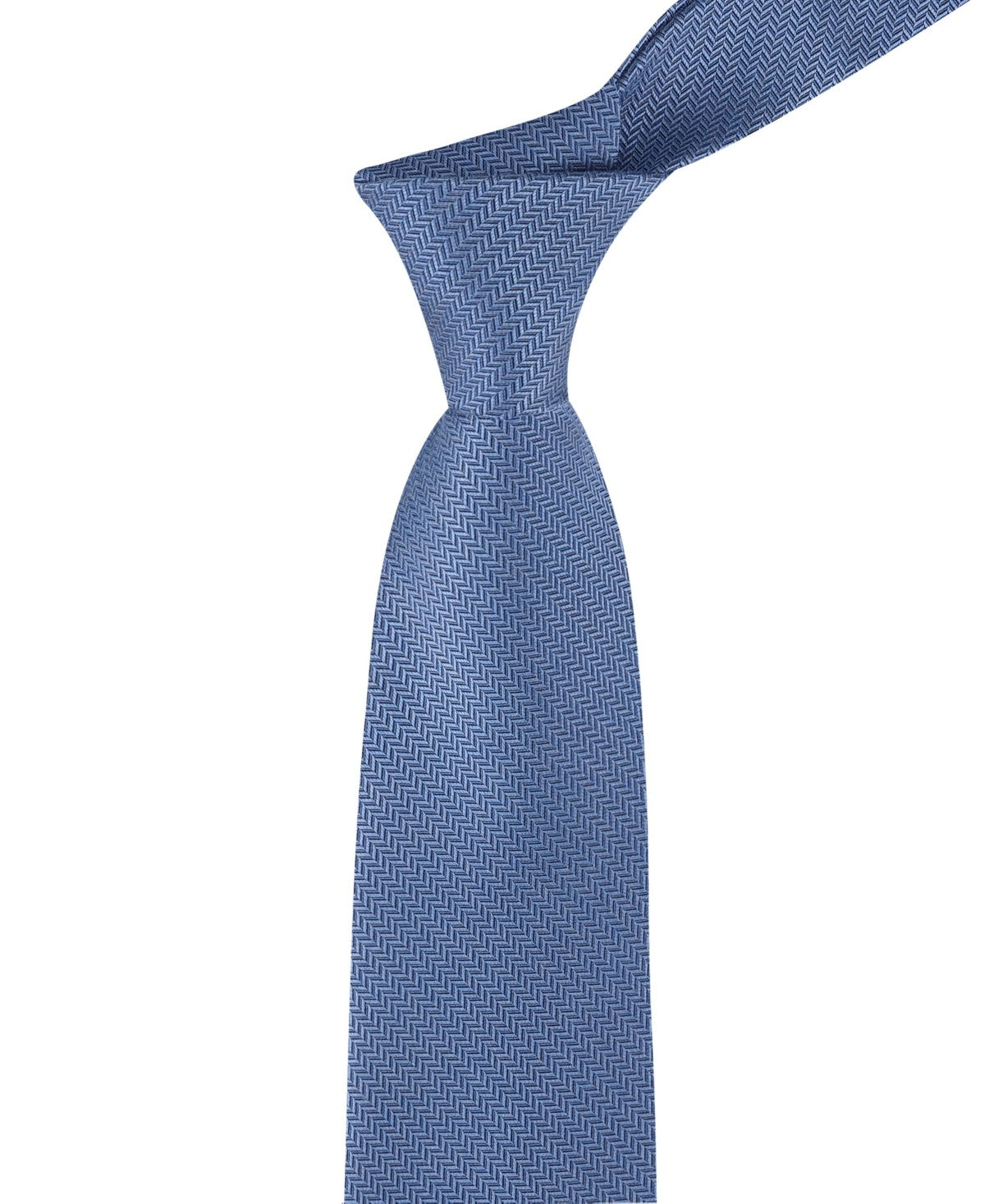 Tommy Hilfiger Mens Hazel Herringbone Solid Neck Tie Blue