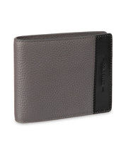 Cole Haan Mens RFID Two-Tone Pebbled Leather Slimfold Wallet Gray