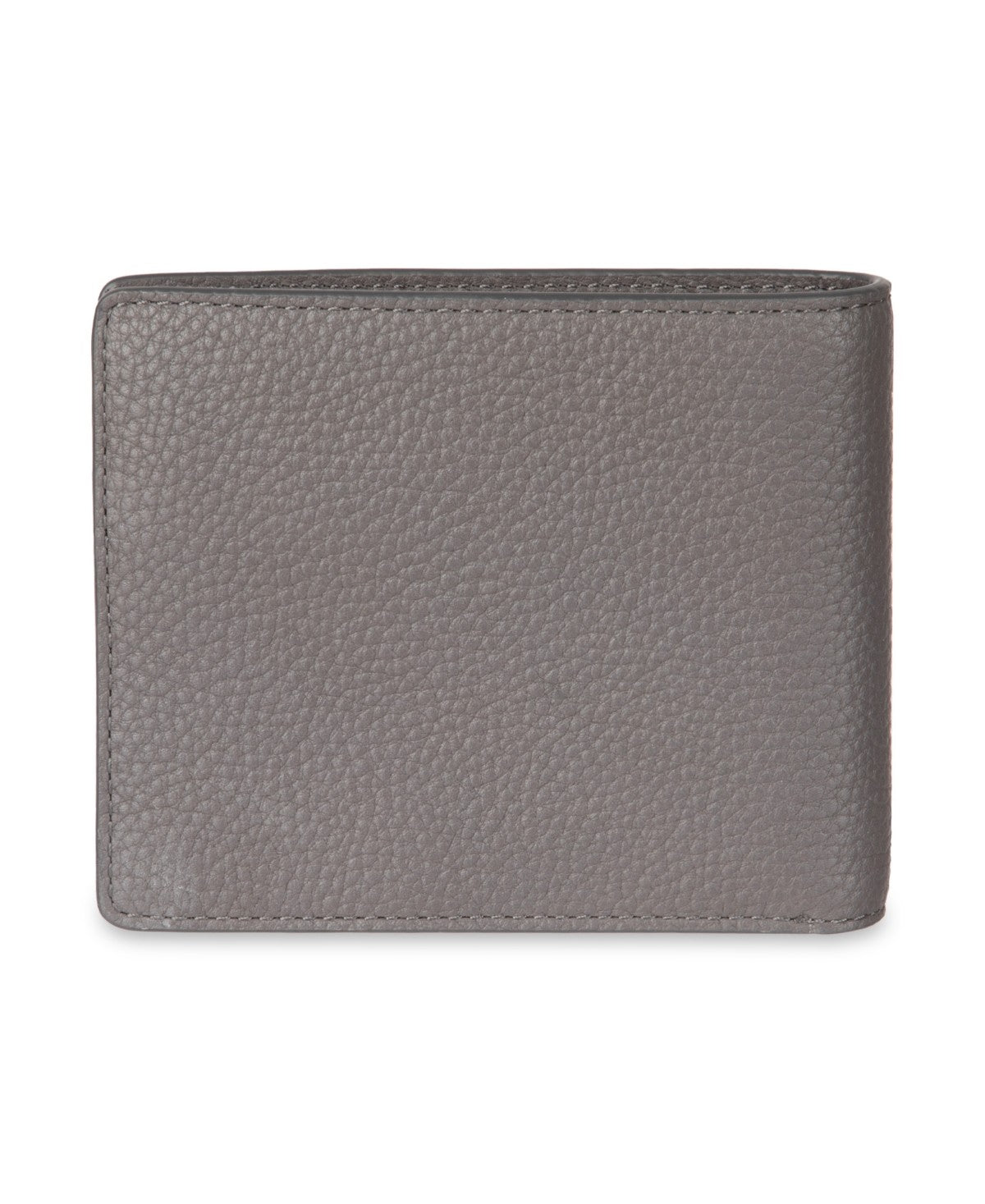 Cole Haan Mens RFID Two-Tone Pebbled Leather Slimfold Wallet Gray