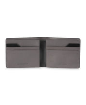 Cole Haan Mens RFID Two-Tone Pebbled Leather Slimfold Wallet Gray