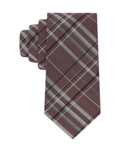 Calvin Klein Mens Theodore Plaid Pattern Neck Tie Dark Red