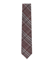 Calvin Klein Mens Theodore Plaid Pattern Neck Tie Dark Red