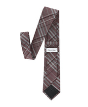 Calvin Klein Mens Theodore Plaid Pattern Neck Tie Dark Red