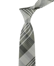 Calvin Klein Mens Doris Plaid Pattern Classic Neck Tie Olive