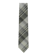 Calvin Klein Mens Doris Plaid Pattern Classic Neck Tie Olive