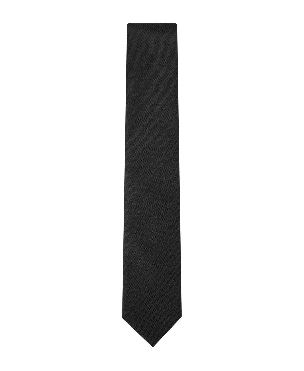 Calvin Klein Mens Emerson Lurex Solid Neck Tie Black