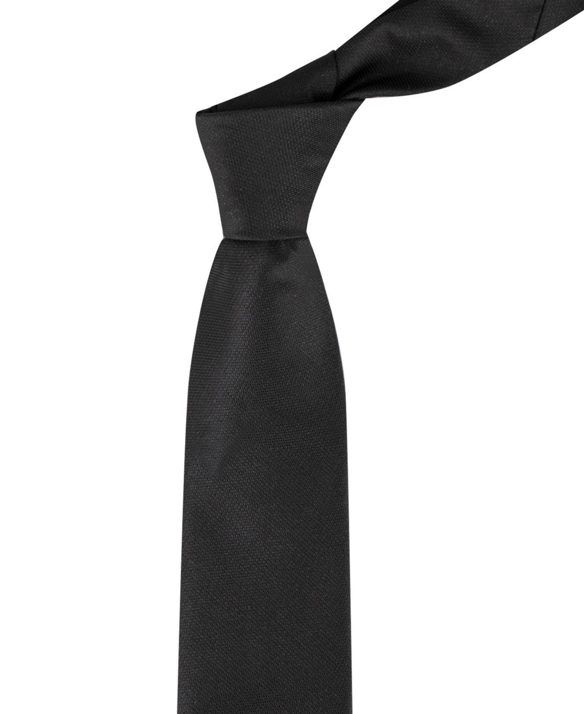 Calvin Klein Mens Emerson Lurex Solid Neck Tie Black