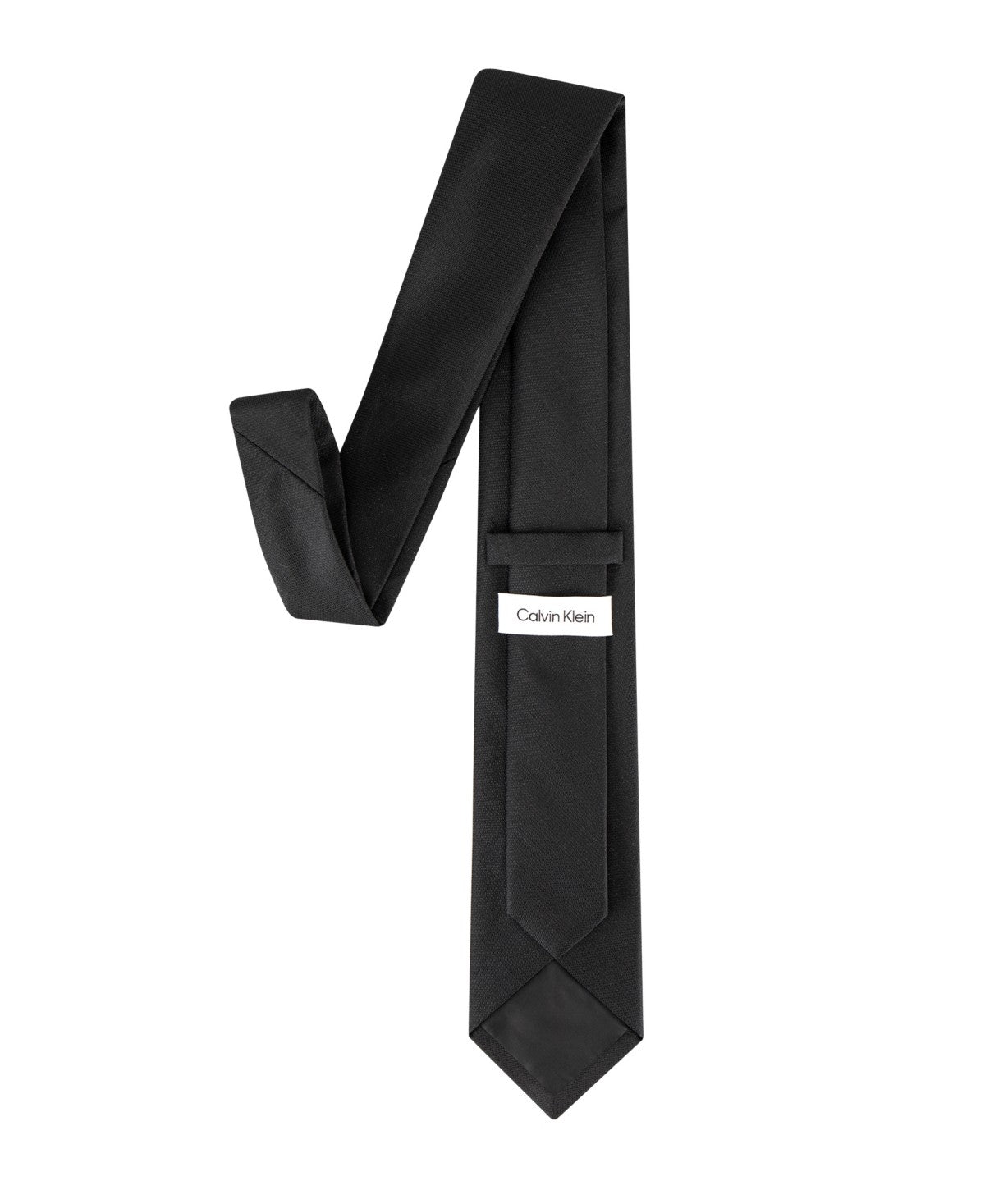 Calvin Klein Mens Emerson Lurex Solid Neck Tie Black