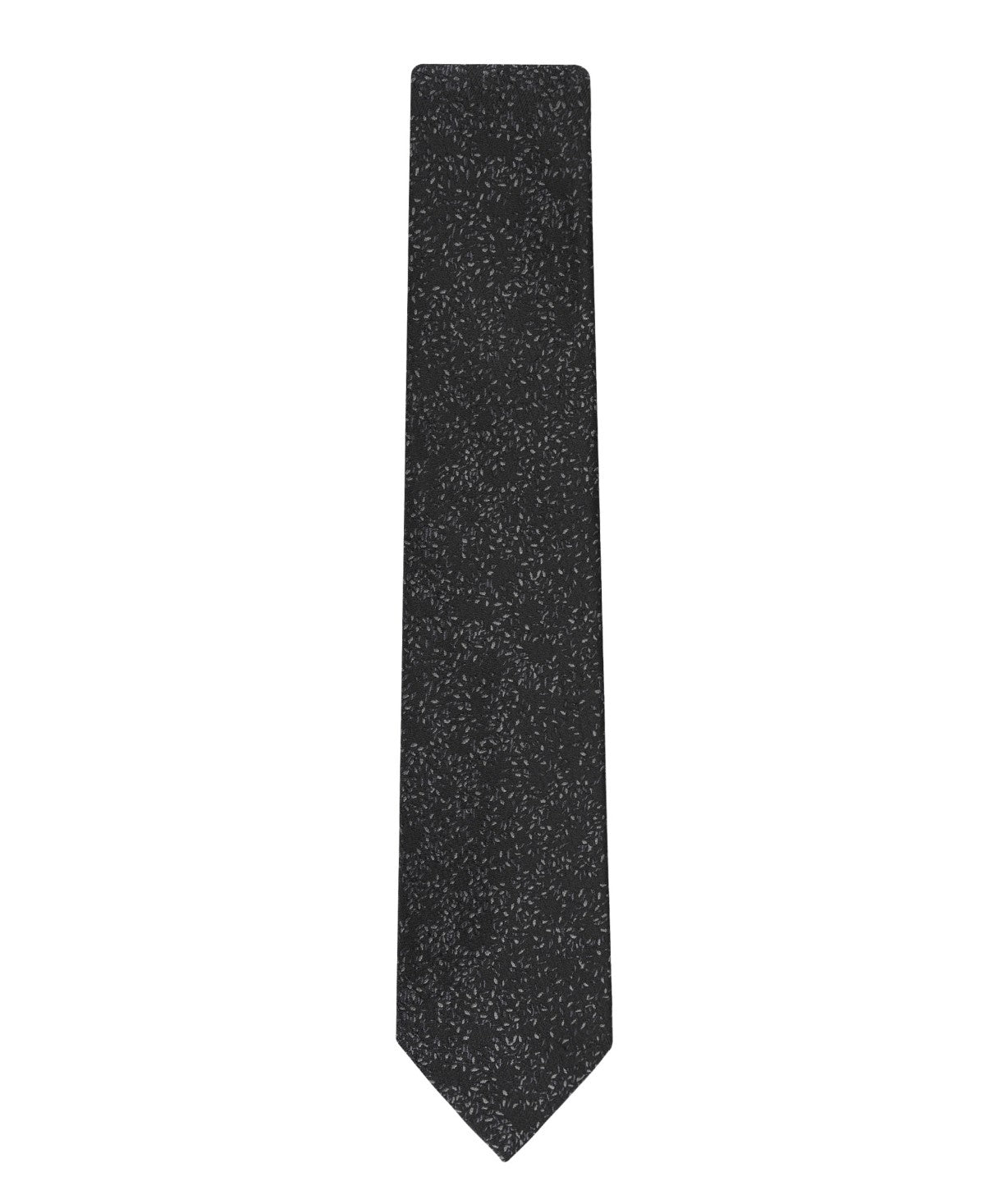 Calvin Klein Mens Jean Floral Pattern Neck Tie Black