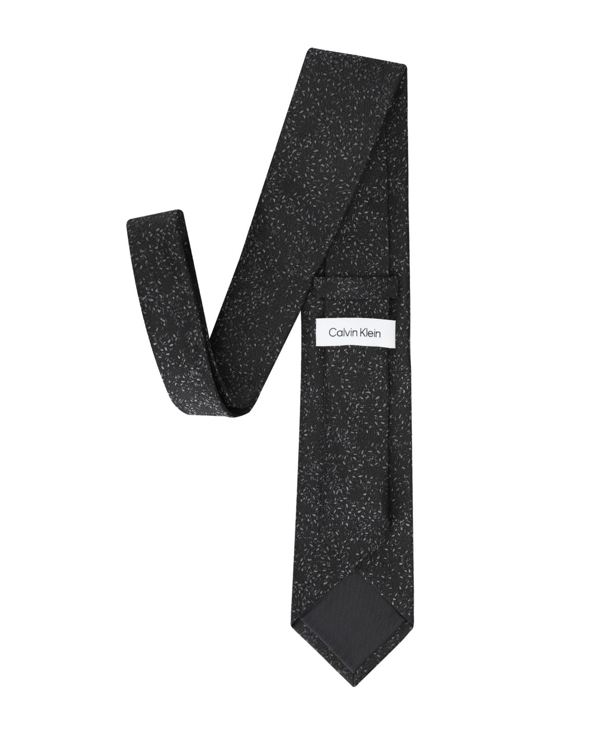 Calvin Klein Mens Jean Floral Pattern Neck Tie Black