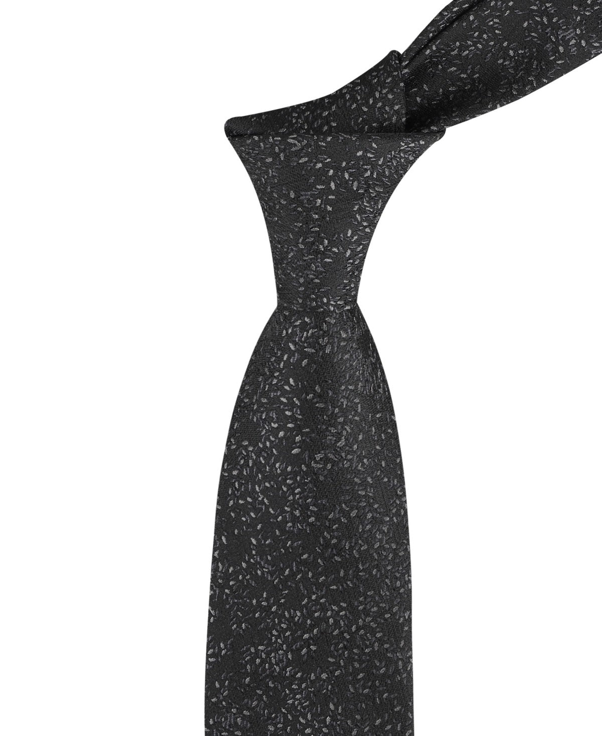 Calvin Klein Mens Jean Floral Pattern Neck Tie Black