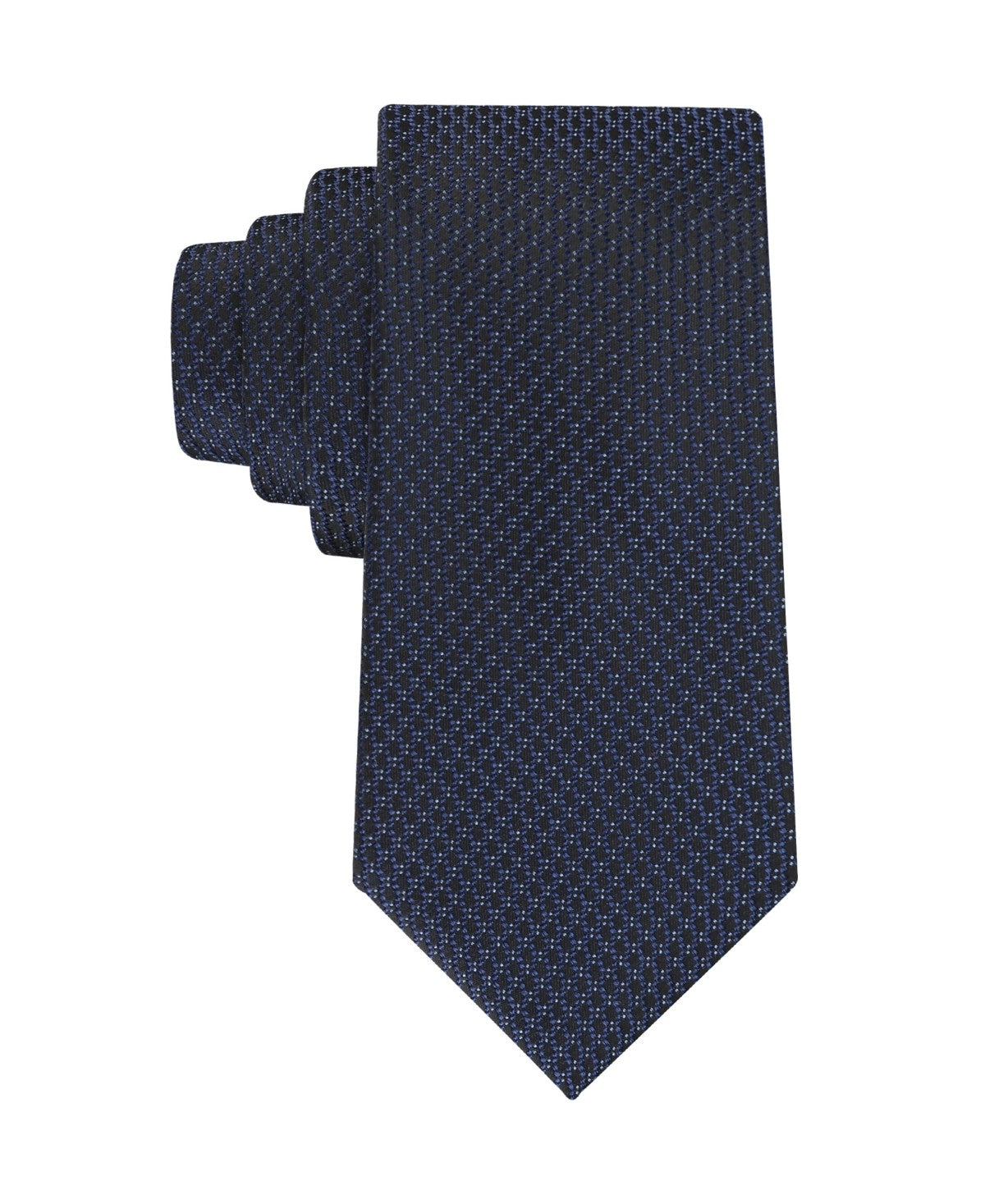 Calvin Klein Mens Bradford Micro Solid Neck Tie Navy