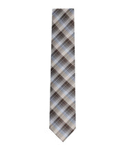 Calvin Klein Mens Brooklyn Plaid Neck Tie Taupe