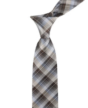 Calvin Klein Mens Brooklyn Plaid Neck Tie Taupe