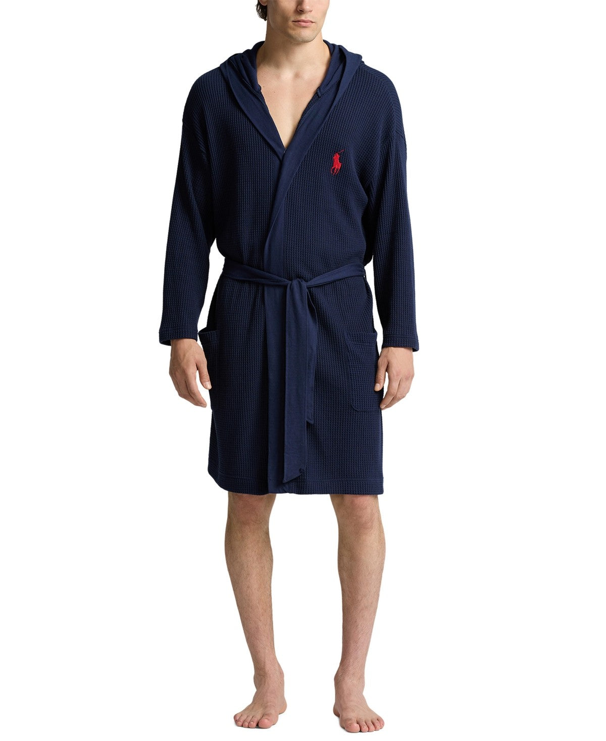 Polo Ralph Lauren Mens Thermal Hooded Robe Navy Small / Medium