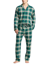 Polo Ralph Lauren Mens Flannel Plaid Long Sleeve Pajama Shirt XL Green Plaid