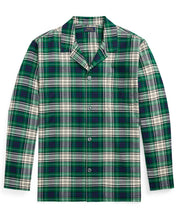 Polo Ralph Lauren Mens Flannel Plaid Long Sleeve Pajama Shirt XL Green Plaid