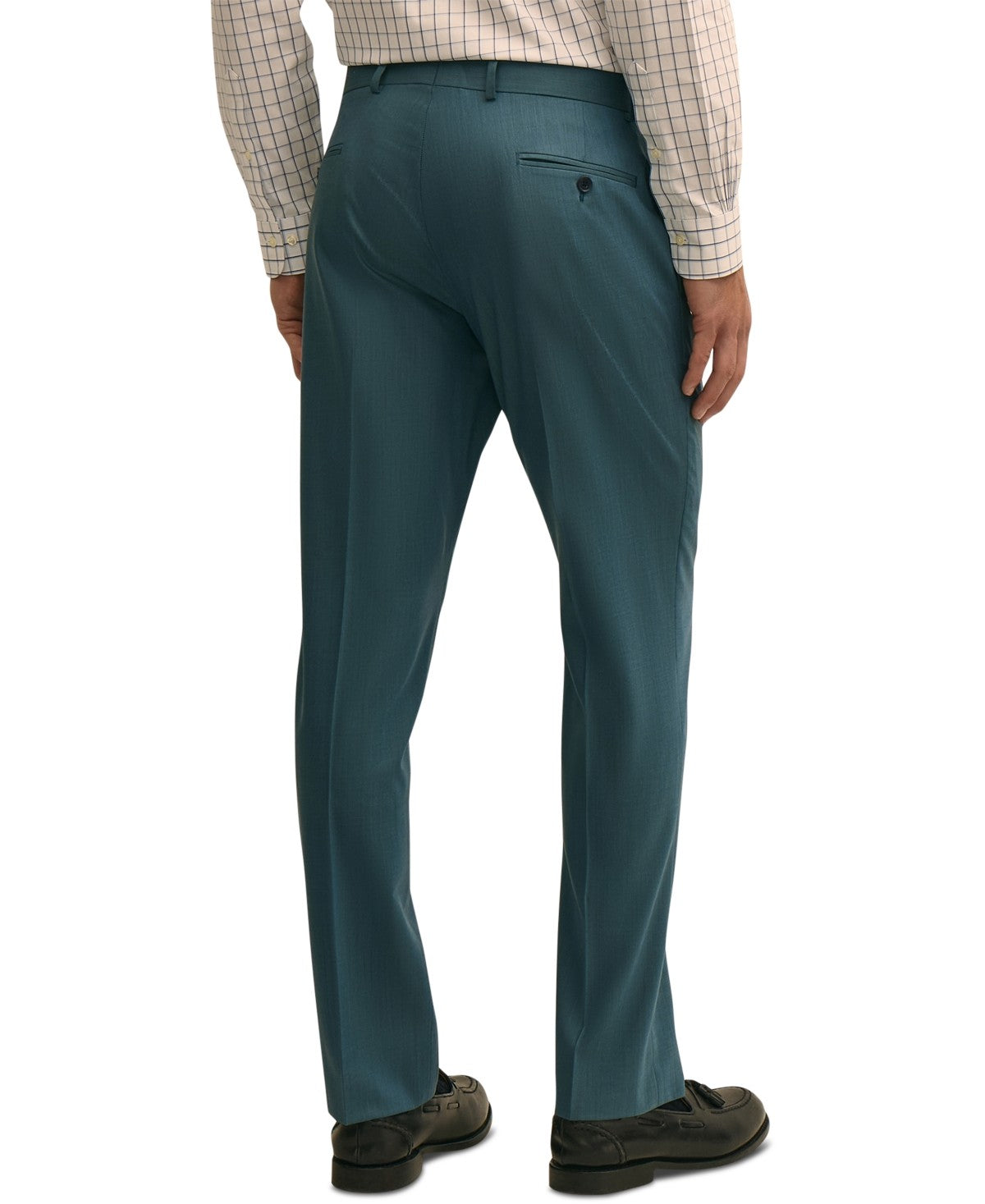 Brooks Brothers Mens Classic fit Wool Cotton Dress Pants 38 / 32 Blue Turquoise