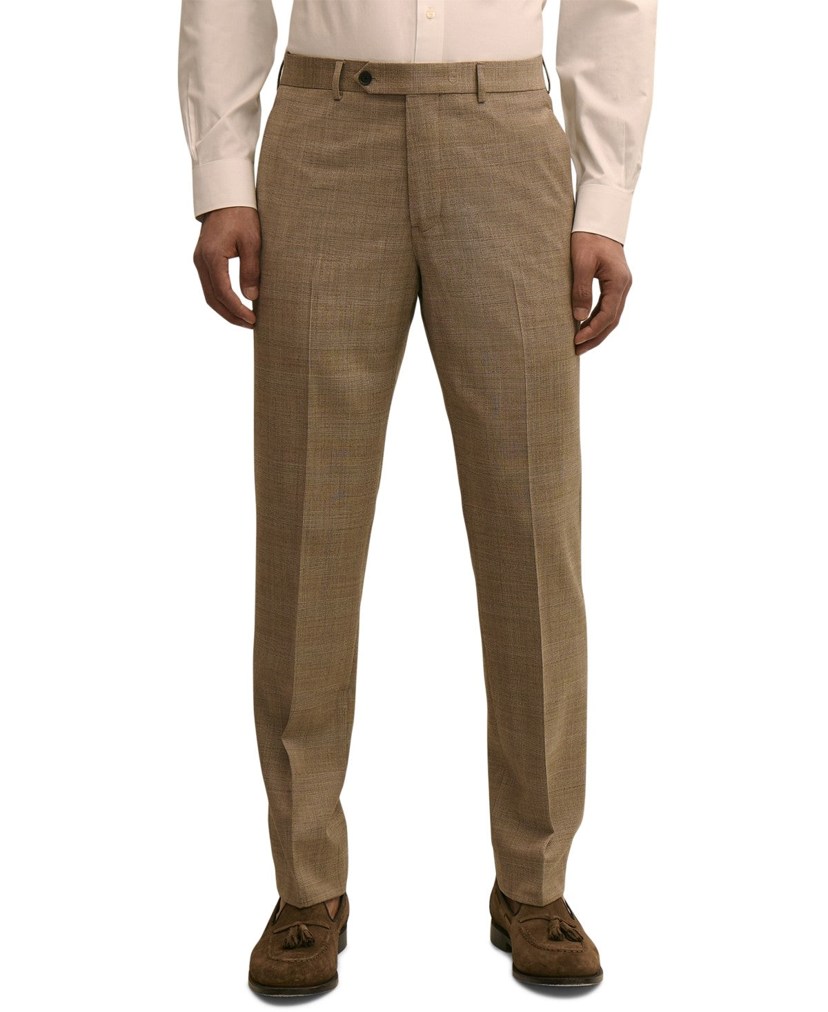 Brooks Brothers Mens Regular fit Wool Dress Pants 34 / 34 Brown Plaid
