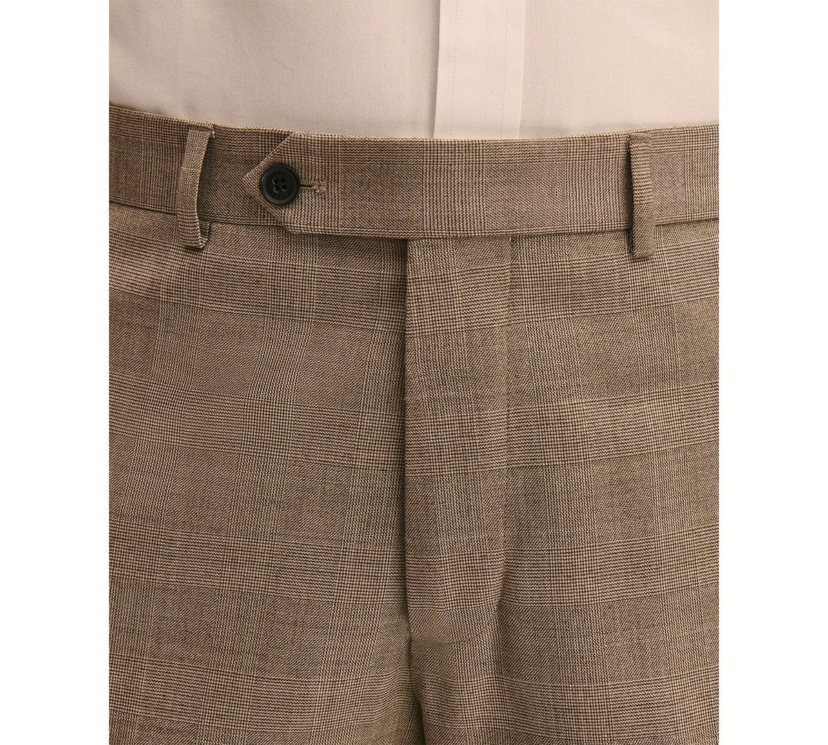 Brooks Brothers Mens Regular fit Wool Dress Pants 34 / 34 Brown Plaid