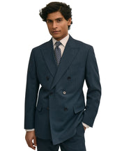 B by Brooks Brothers Men's Pinstripe Double-Breasted Suit Jacket 38 R Navy