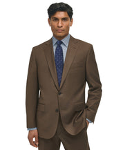 Brooks Brothers Mens Classic fit Sport Coat Blazer 46 R Brown Solid Stretch