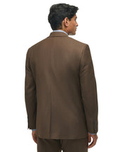 Brooks Brothers Mens Classic fit Sport Coat Blazer 46 R Brown Solid Stretch
